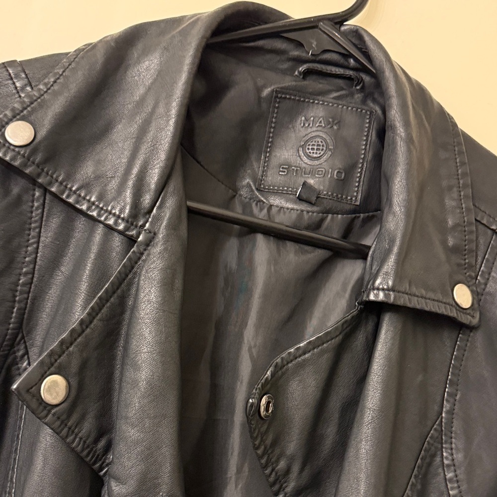 Max Studio Women's Black Faux Leather Jacket - small - Picture 8 of 10